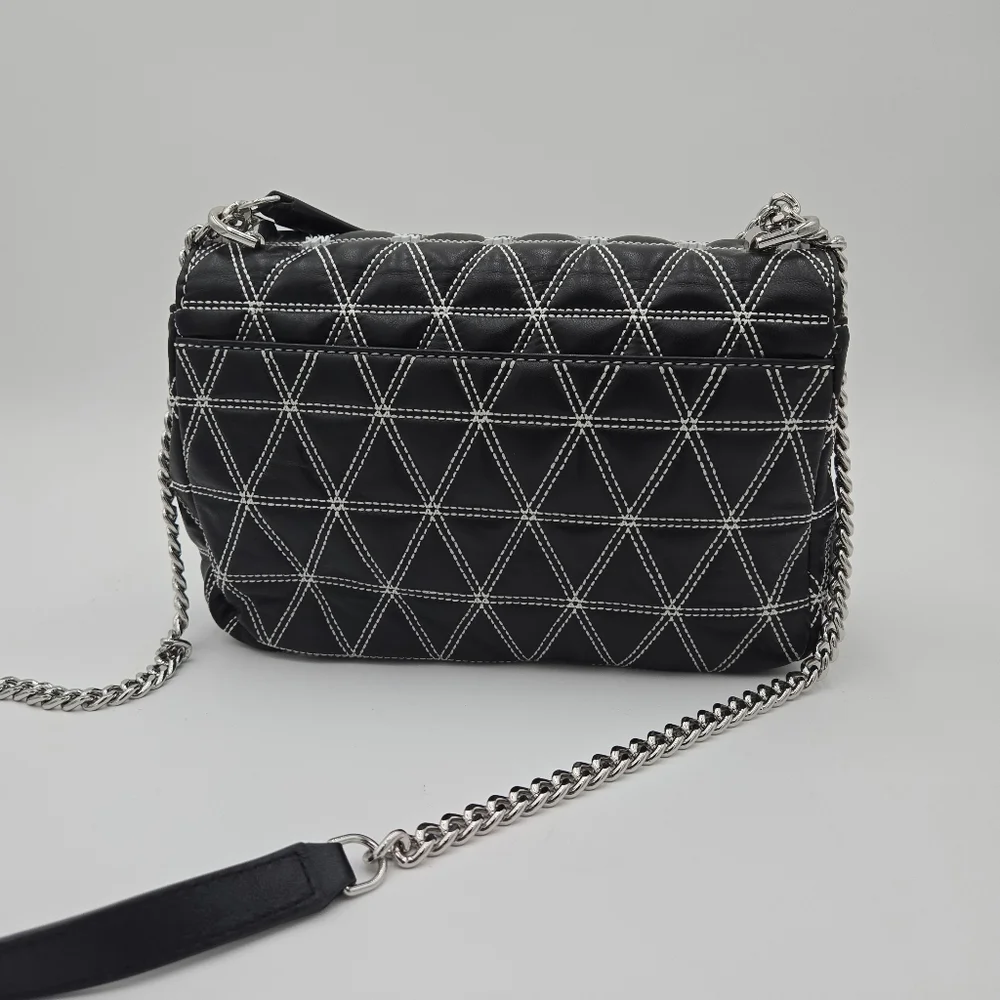 Michael Kors Black and White Quilted Sloan Shoulder Bag